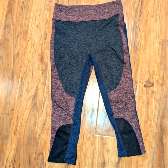 Free People Movement Dylan Leggings Women's Medium Colorblock Mesh Cropped - Picture 5 of 7